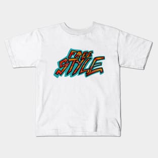 FREE STYLE GRAFFITI LETTER TAGS Kids T-Shirt